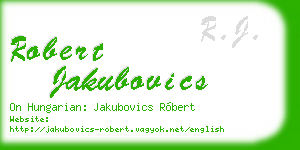 robert jakubovics business card