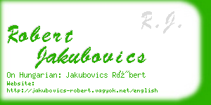 robert jakubovics business card
